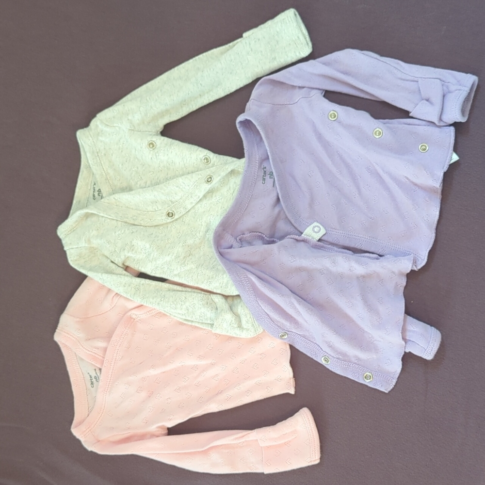 Carter's newborn shirts with hand covers